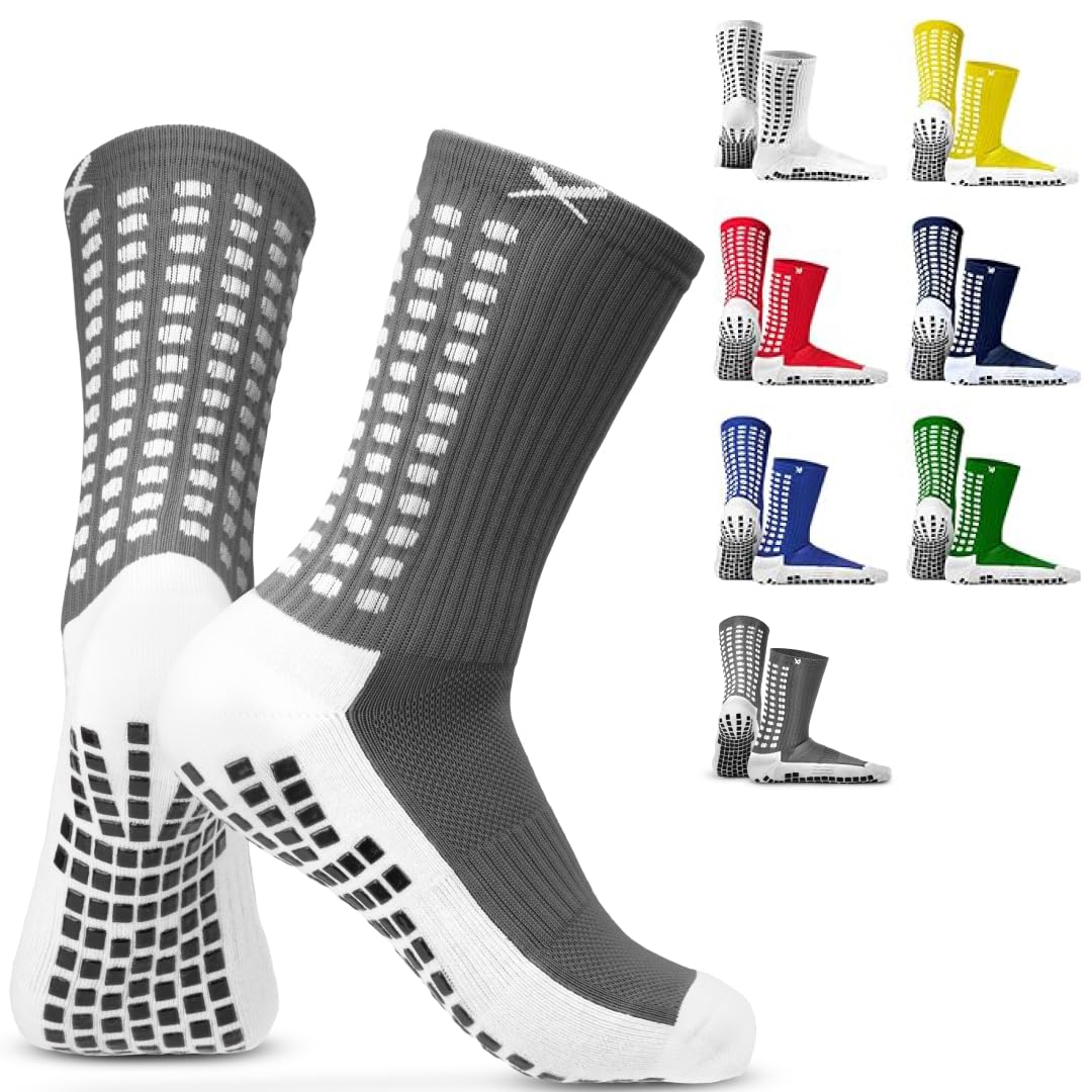 Lux Dual Grip Socks - Soccer Grip Socks for Men and Women. GripArray Performance & Comfort