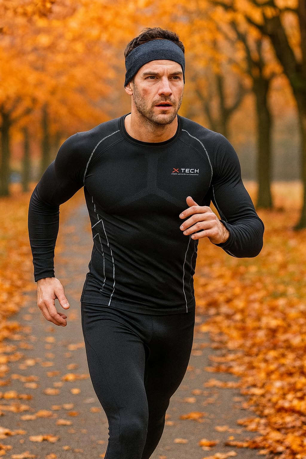 Generico Maglia Tecnica Intima Sportiva Antivento Termica Invernale a Maniche Lunghe Girocollo Nera Maglietta Race 3 XTECH Made in Italy