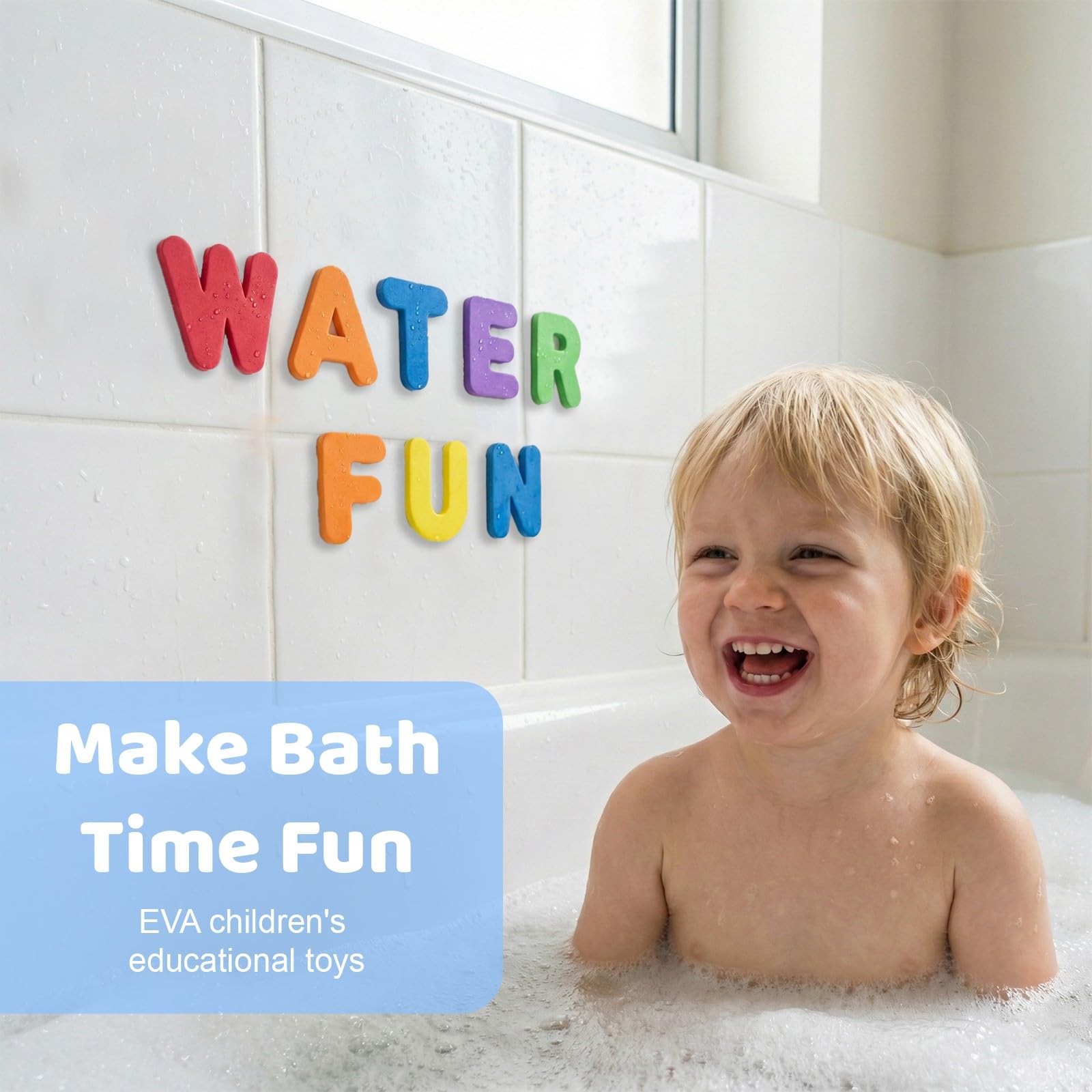 XENQITO 36 Piezas Juguetes de baño con números y alfabetos Divertidos, Letras y números del Alfabeto flotantes, Juguetes de Aprendizaje para bañera, baño Educativo para niños — view 2