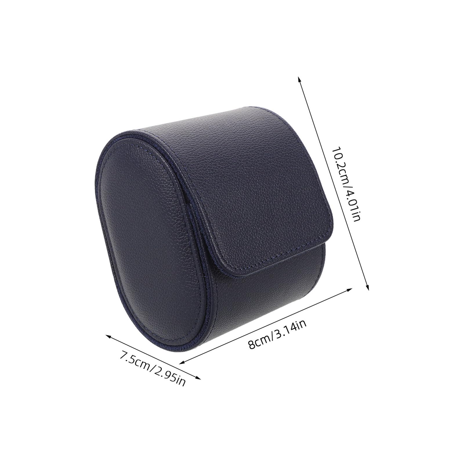 Reise Uhrenetui Einzeln aus Pu Leder, Blau, für Herren und Damen | Staubdichte Schutzbox mit Weicher Innenfütterung, Stabile Form für Geschäftsreise und Urlaub, für Schmuck
