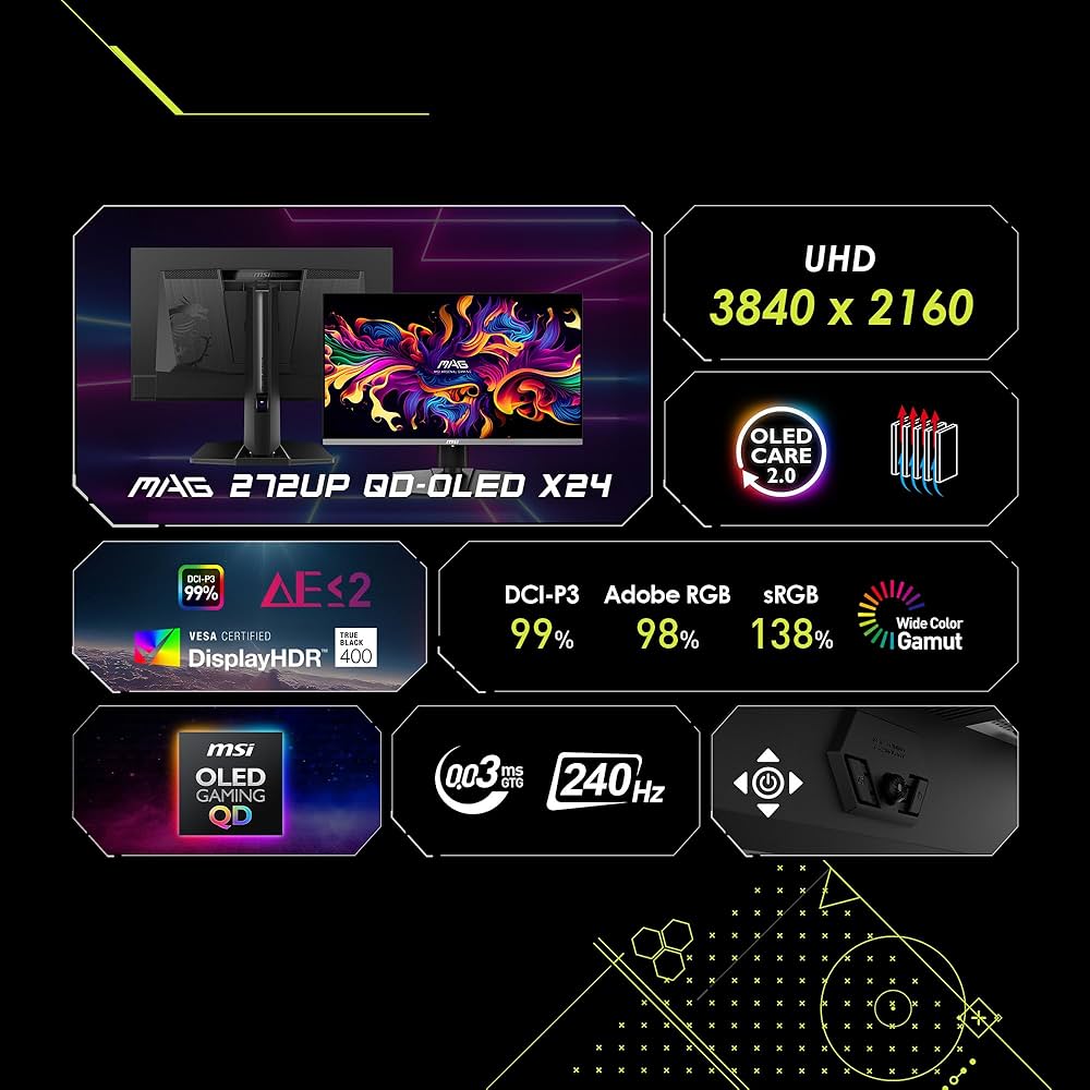 Amazon.com: MSI MAG 272UP QD-OLED X24 26.5-inch 3840 x 2160 (UHD Amazon.com: MSI MAG 272UP QD-OLED X24 26.5-inch 3840 x 2160 (UHD