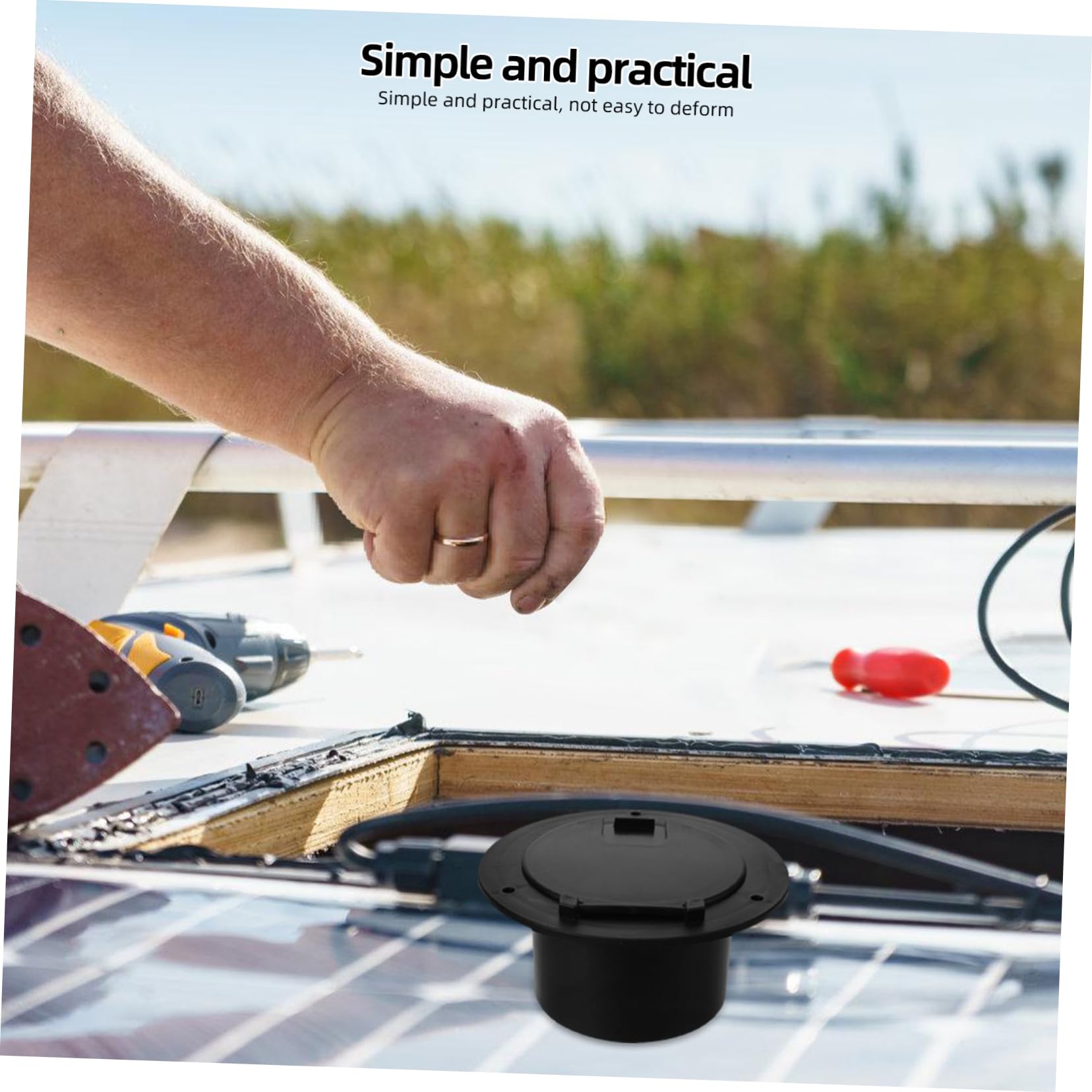 2 Pièces en Fil Trappe de Camping-Car Passe-câble électrique Trappe de câble de RV câble Cache Abdos Black