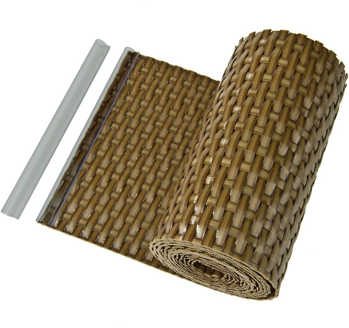 PE Privacy Shield Bars Screen Fence Rattan Balcony Fence Cognac