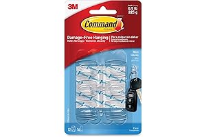 Command Mini Command Hooks Clear, Damage-Free Hanging