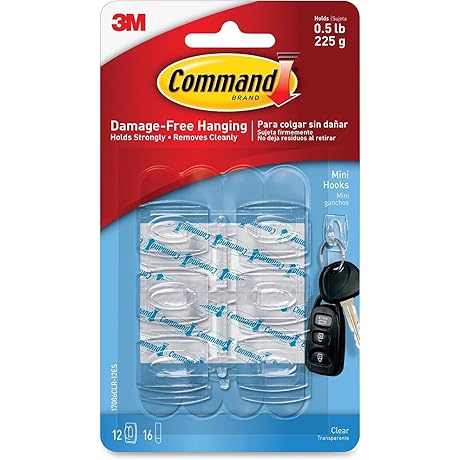 Command Mini Command Hooks Clear, Damage-Free Hanging