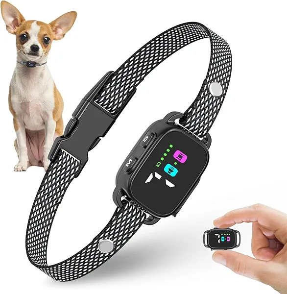 RICIVI Anti-Bark Collar for Small Dogs, No Shock Anti Barking Collars with 7 Sensitivities, 3 Adjustable Modes Beep & Vibration, IP67 Waterproof - Effective & Humane, Premium Black