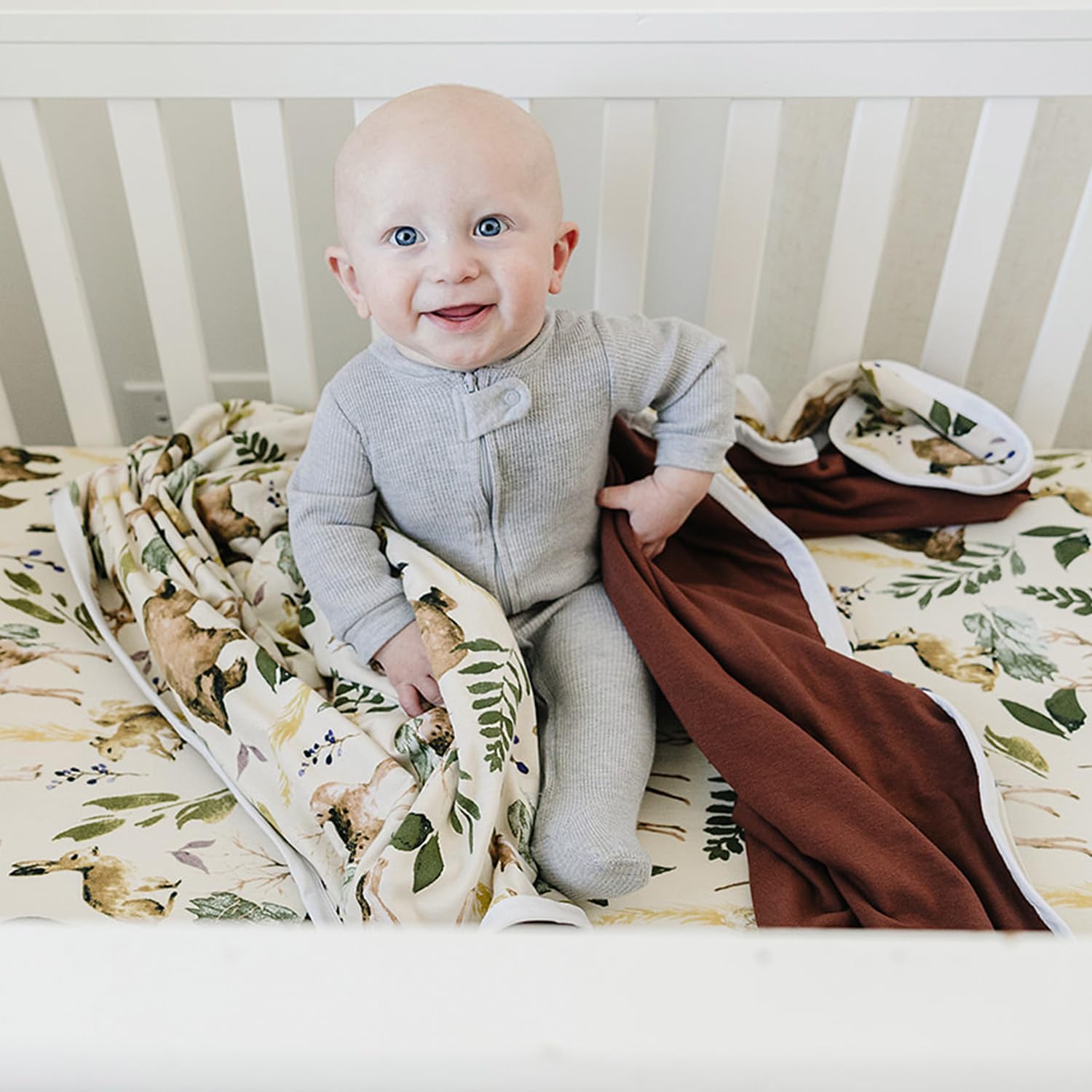 Pobibaby Soft Neutral Baby Blanket - Comfortable Premium Cotton Toddler Quilt, Ideal for Boys and Girls - Perfect Baby Boy, Baby Girl Toddler Blanket - Warm, Soft Baby Blankets (Wildlife Animal) - Image 7