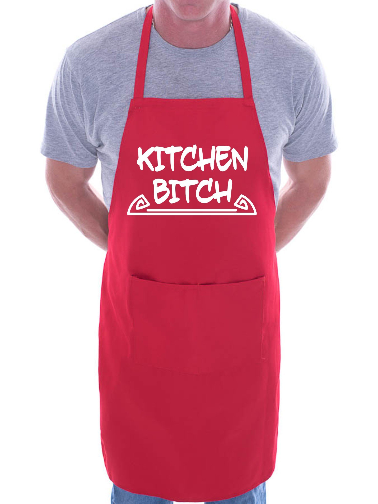Print4U Kitchen Bitchin Funny BBQ Cooking Novelty Apron Red