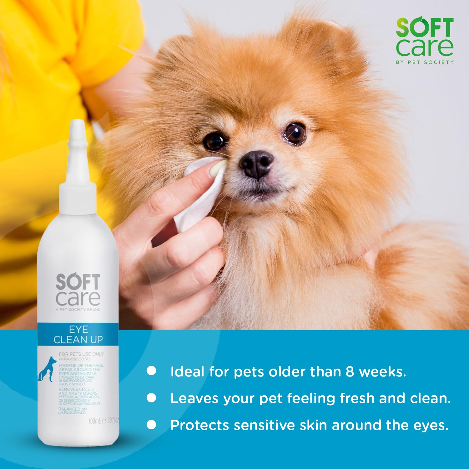 Hydra Soft Care Eye Clean Up 100ml for Dogs & Cats | Gentle Pet Eye Cleanser for Tear Stain Removal, Eye Hygiene & Daily Grooming 2