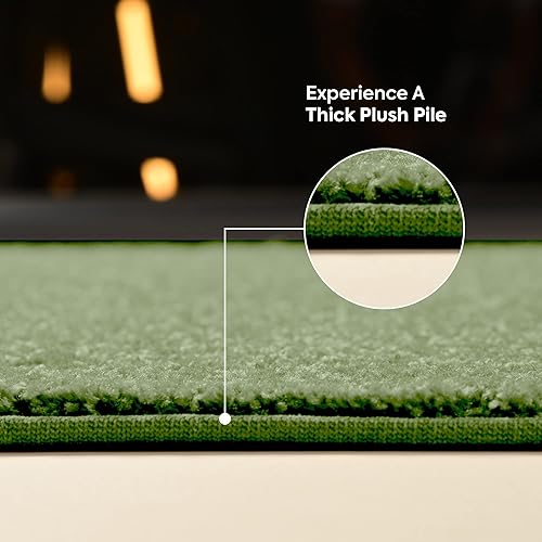 Miniatura 10 de Home Queen - Alfombra de pasillo de color liso, Polipropileno, Verde lima (Lime Green)