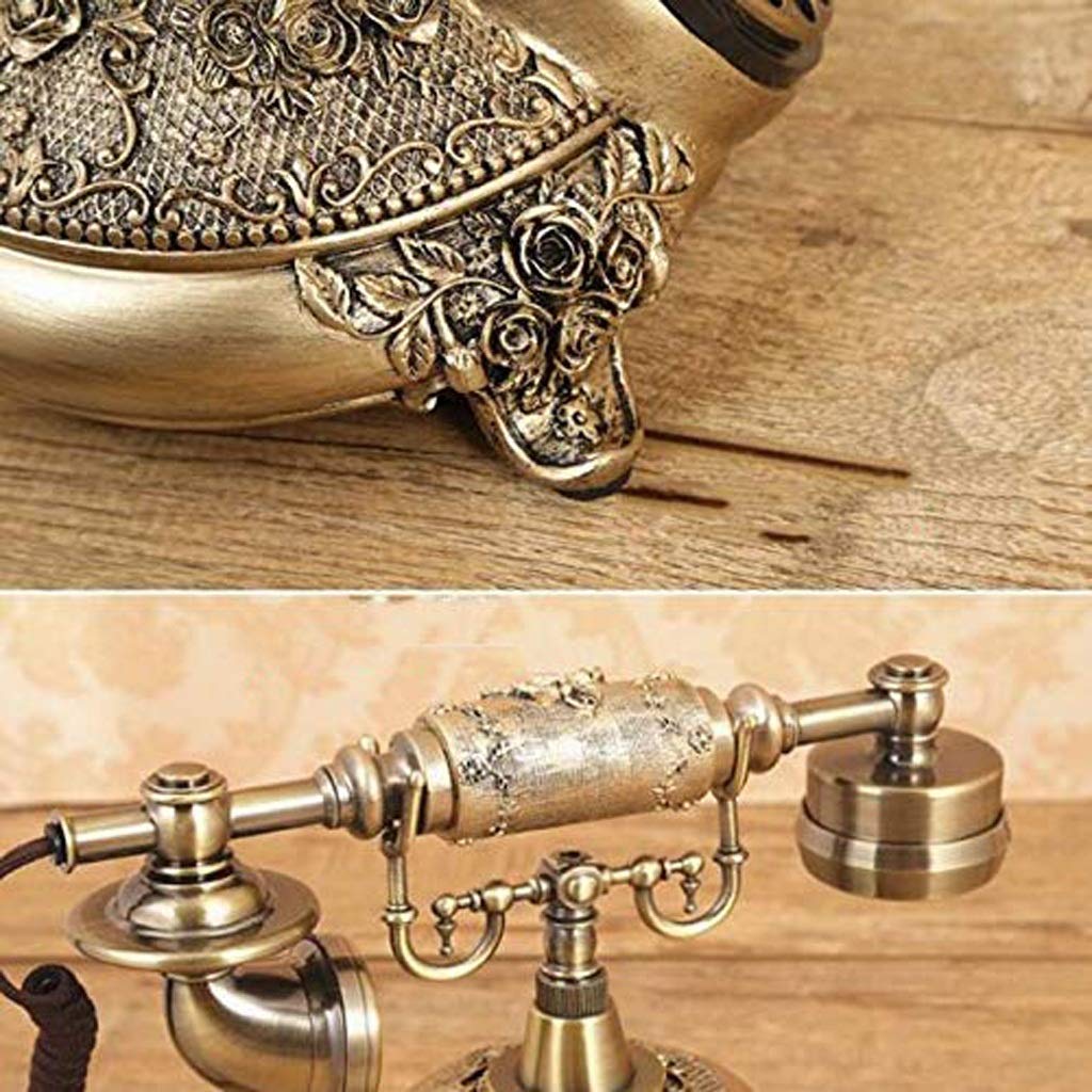 Telefono Antico, in Resina Imitazione Rame, Vintage, con quadrante rotativo retrò, Telefono Rotante Vecchio Stile per casa e Ufficio.,