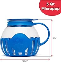 Vista 7 de Ecolution - Palomitero MicroPop patentado para microondas con vidrio seguro para temperatura, tapa 3 en 1 mide granos y derrite mantequilla, hecho