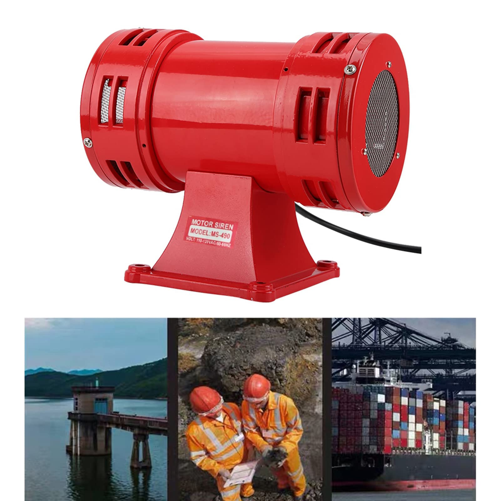 Alarma de Sirena Impulsada por Motor de Alta Velocidad, Sistema de Alerta de Emergencia de Larga Distancia de 150 DB para Grúas, Barcos, Alarmas contra Incendios (220-240v)
