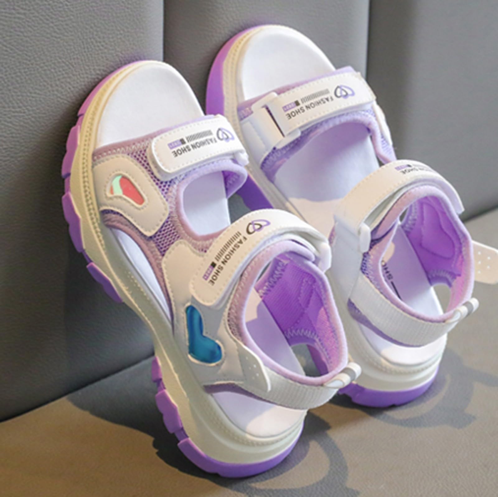 WWricotta Scarpe bambini sandali piatti casual spiaggia outdoor suola morbida moda colori vivaci giallo