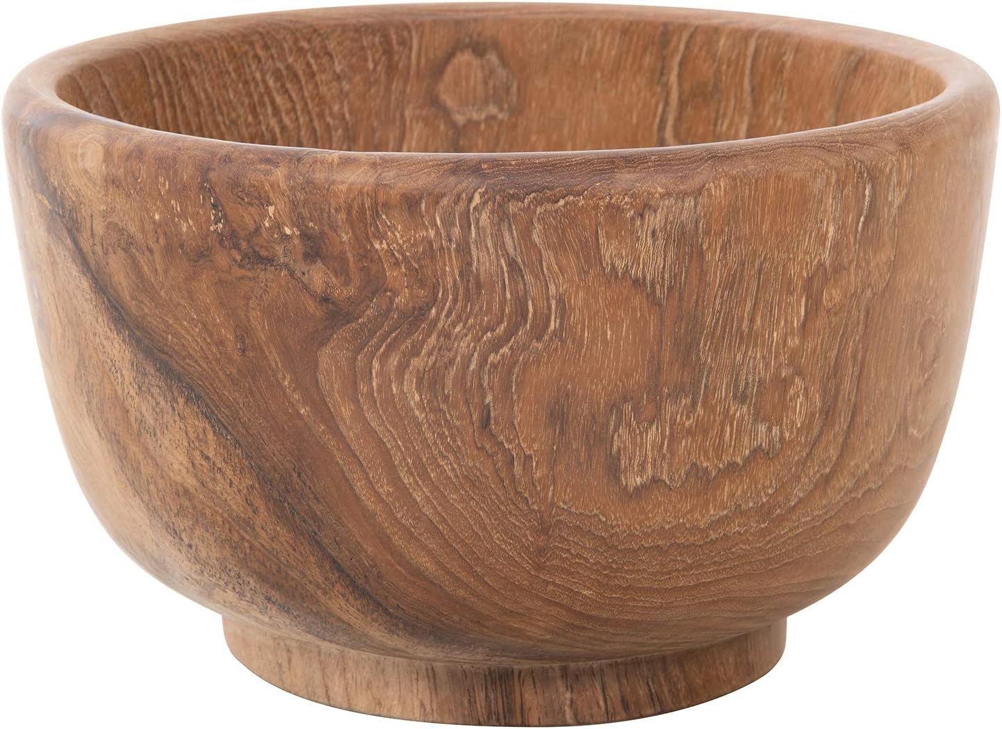 Kouboo Teak Wood Salad and Fruit Bowl, Large, Brown Salad