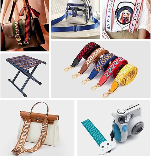 Miniatura 5 de WUTA Correa ancha para bolso de 16.4 ft, correa de repuesto de lona de algodón para manualidades, correa de mochila, accesorios de cinturones