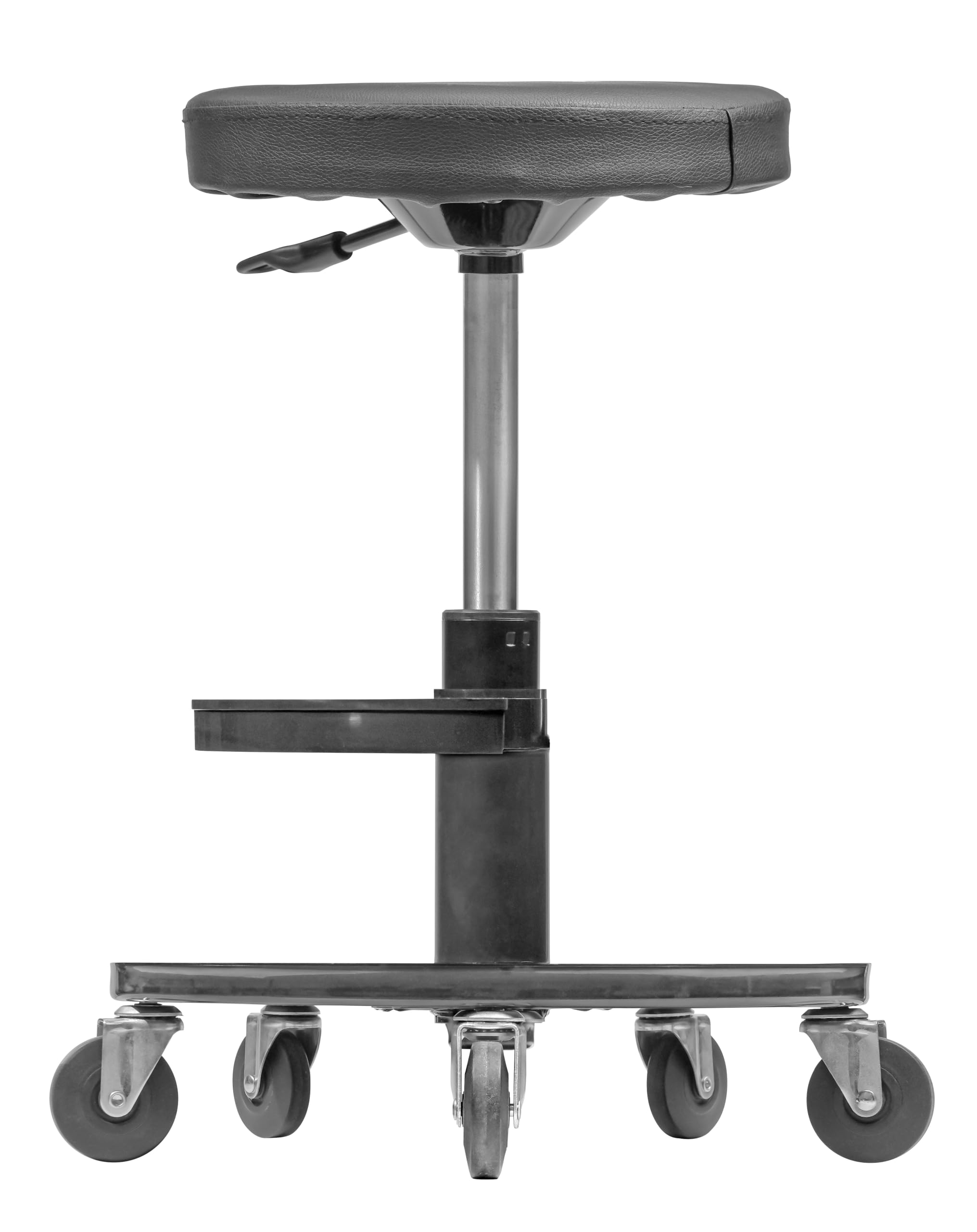 Brüder Mannesmann M00355 - Sgabello da officina, regolabile in altezza, con ripiano per attrezzi e seduta imbottita, per officina, garage e montaggio