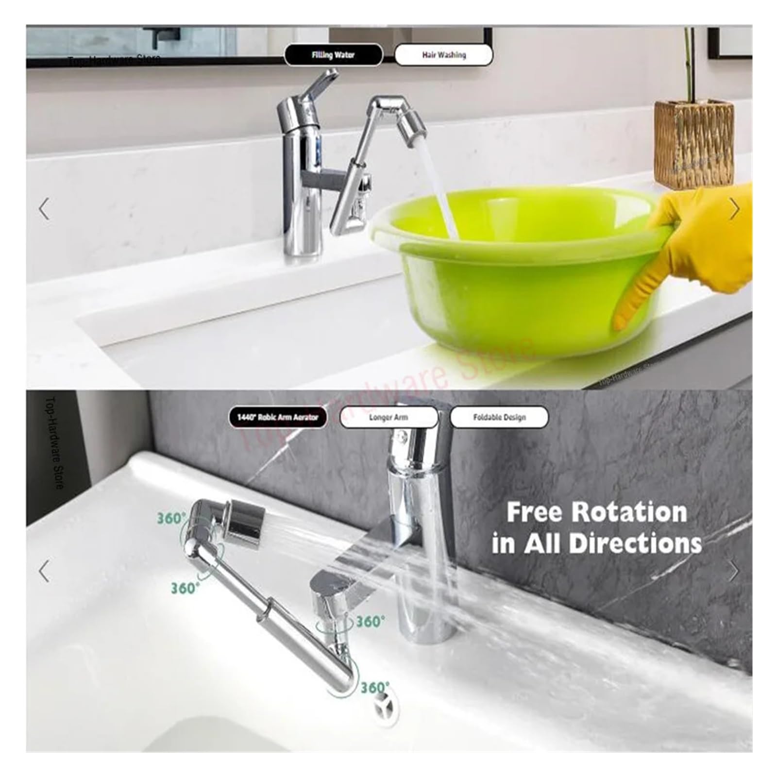 Extensor De Grifo Giratorio 1440 °, Modos Duales Latón, Brazo Robótico Universal, Aireador, Fregadero, Accesorio For Cocina Y Baño Bien Hecho(Dual Modes Silver)