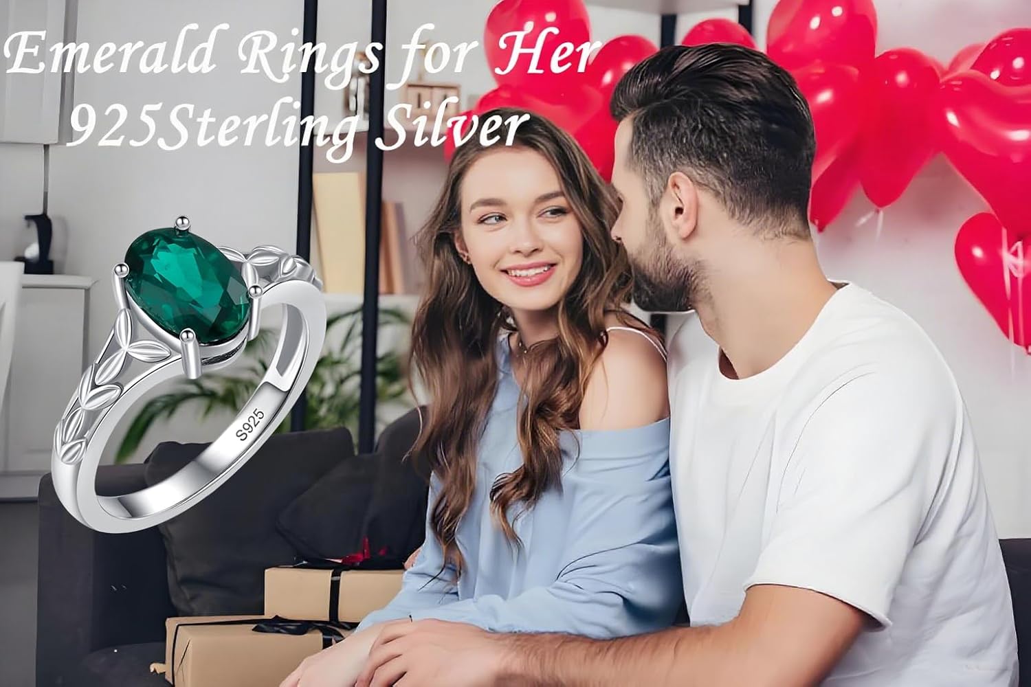 Oval-Cut Emerald Engagement Ring for Women 925 Sterling Silver Celtic Knot Birthstone Promise Ring for Her - Image 4