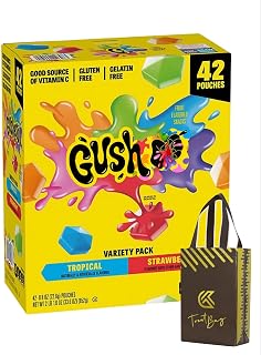 Gusher Fruit Snacks, Tropical and Strawberry Flavors, 42 Pouches, Gluten Free