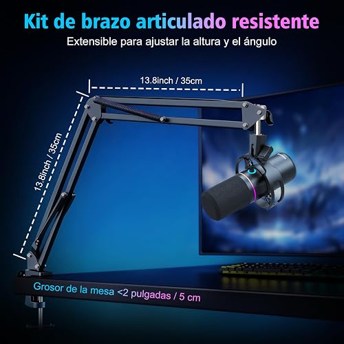 socodox Microphone Gaming XLR/USB avec Perche pour Le Streaming - 7