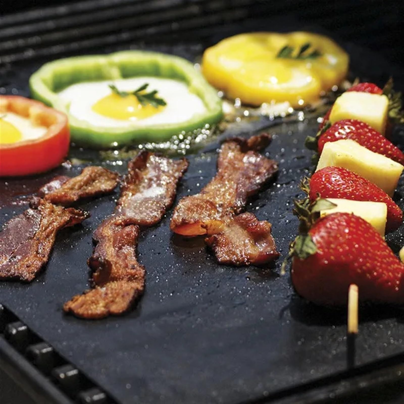Grillmatte, 44 x 33 cm, antihaftbeschichtet, Grilleinlagen, Backofen-Grillfolie, Grilleinlage, wiederverwendbare Matte, Grillwerkzeuge, Grillzubehör(5pcs)