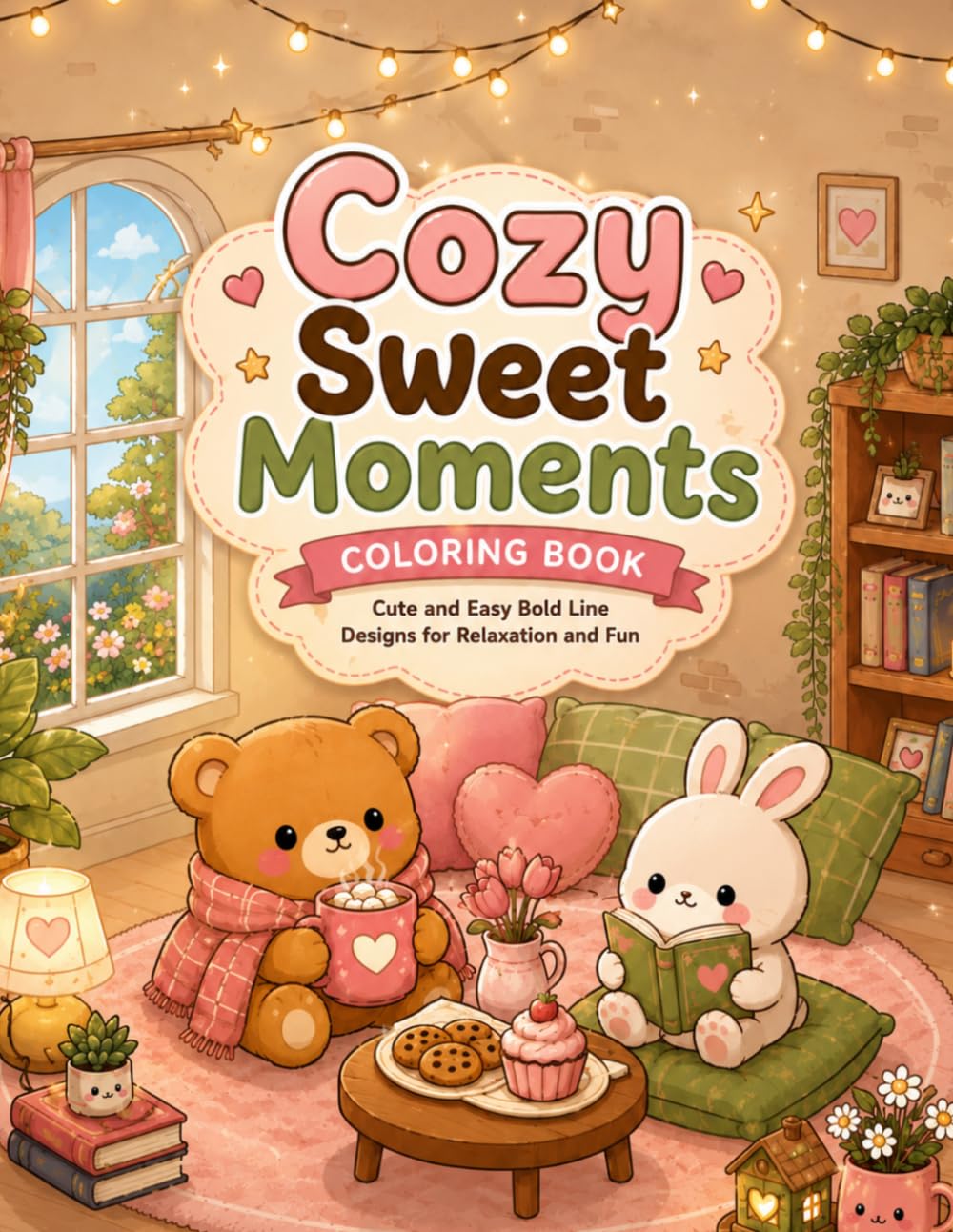Cozy Sweet Moments: Cute and Easy Bold Line Designs for Relaxation and Fun