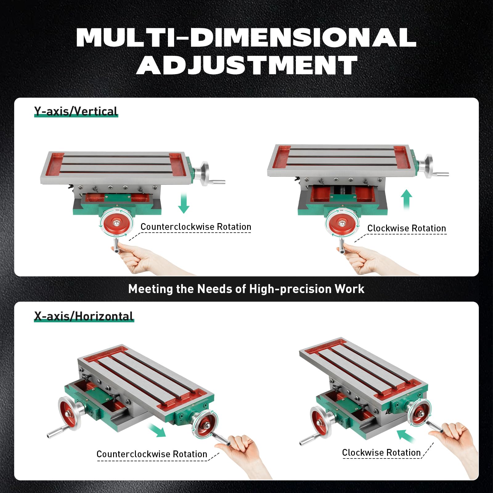 Kreuztisch Tischbohrmaschine Multifunktions-Fräs-Arbeitstisch Composite-Bohrtisch Metall Professionelle Gusseisen Schraubstock für Säulenbohrer Breite Backen