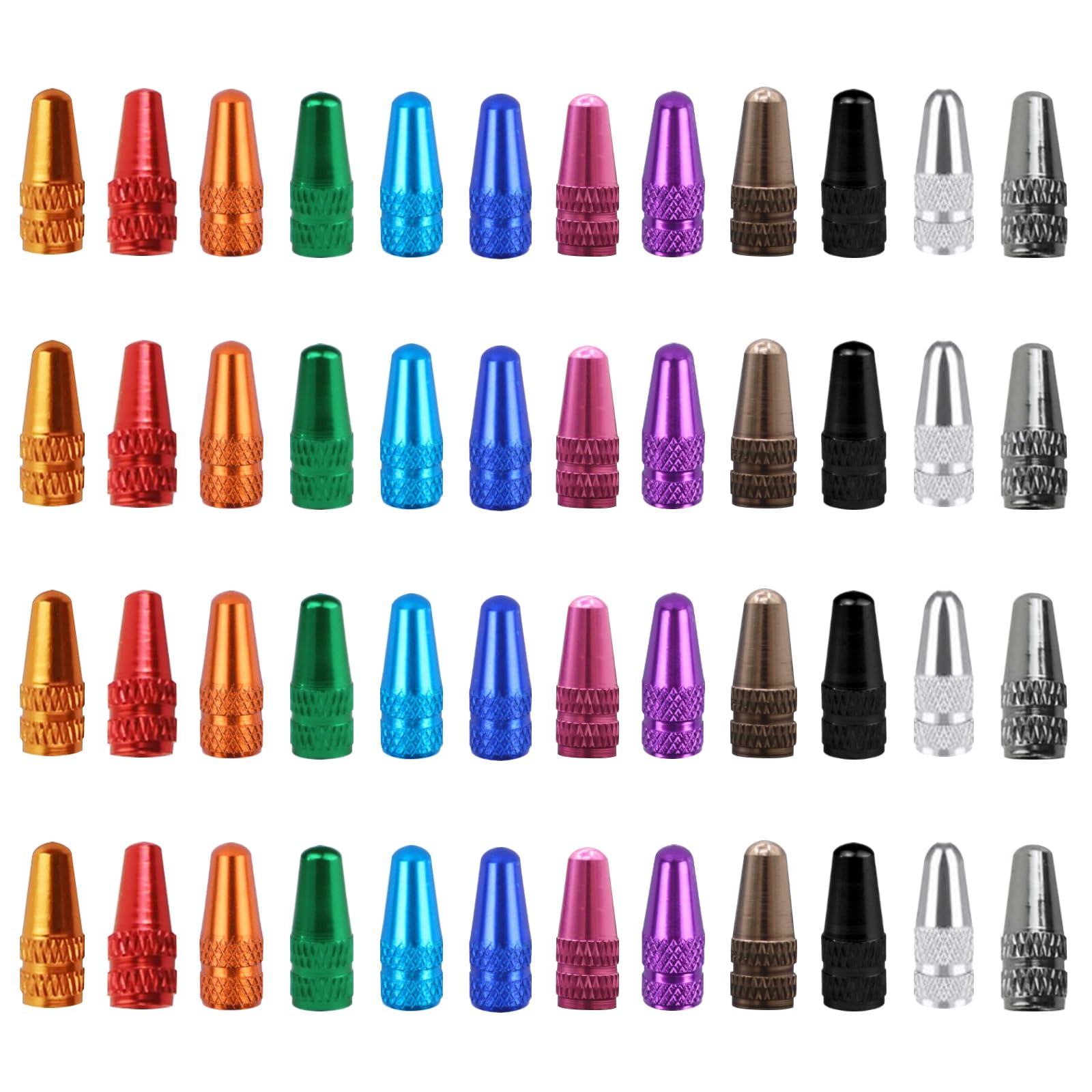 Frutain 48 PCS Bicycle Presta Valve Caps Multi Color Bike Tire Air Caps Cycling Valve Cap for Mountain Road Bike Tires French Style Cap Dust Covers 12 Colors