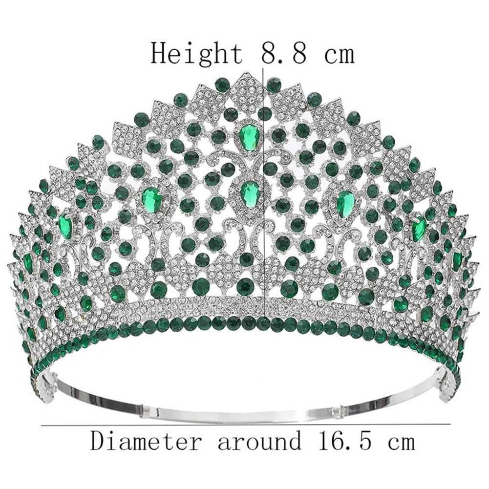 LNNSHX Frauen Big Diadem Tiaras Braut Kopfschmuck Hochzeit Braut Krone Festzug Haarschmuck
