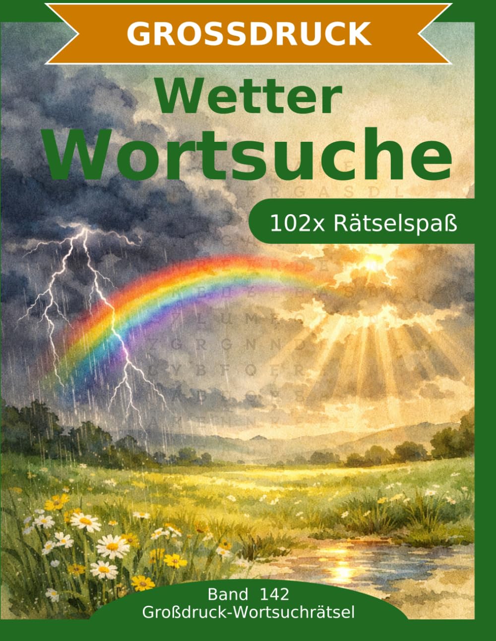 Wetter — Wortsuche in Großdruck: 102 Wortsuchrätsel mit extra großer Schrift | Geschenkidee für Oma & Opa