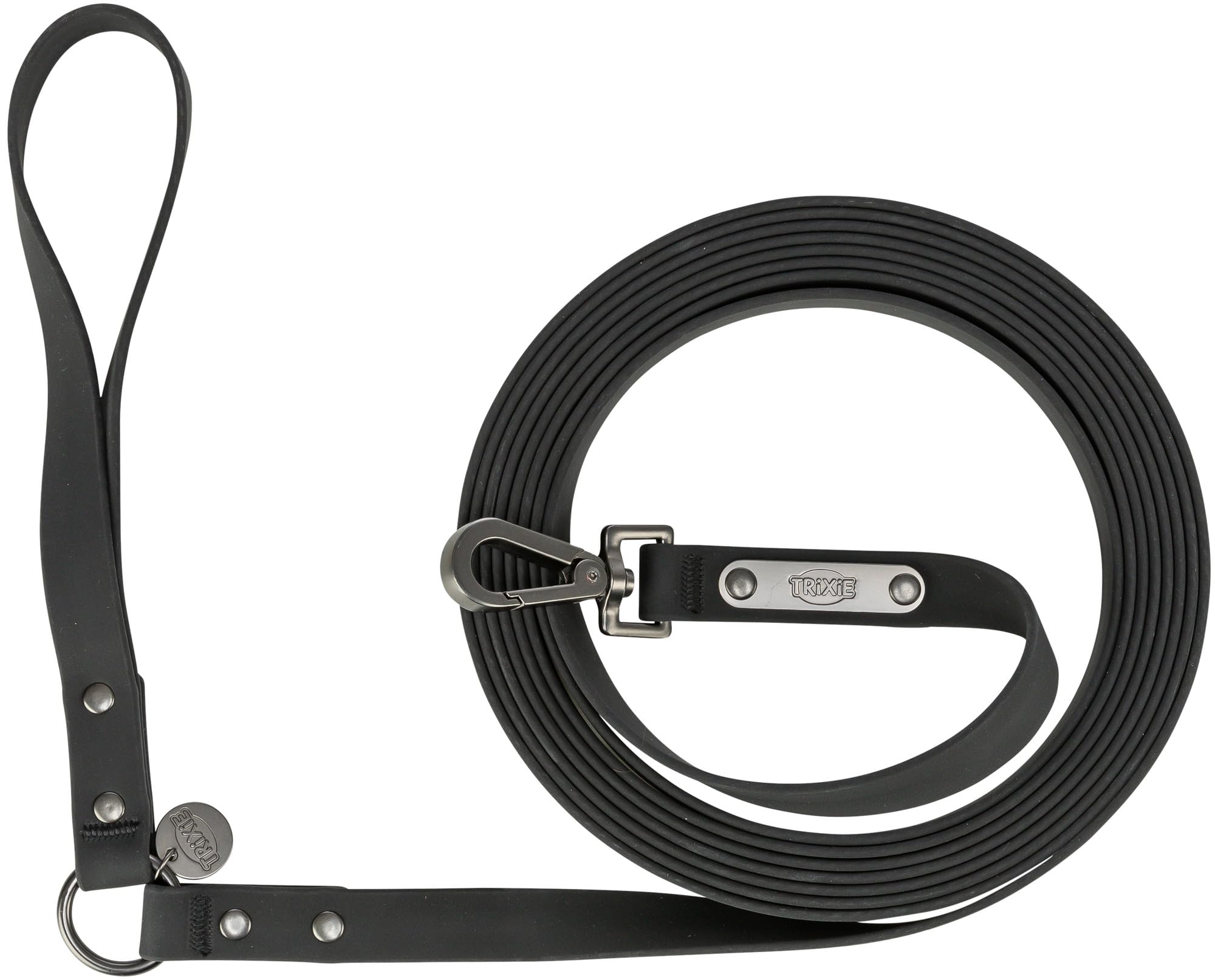 TRIXIE City-Style 2073501 Recall Lead M-L, 5 m / 20 mm, PVC-Coated Dog Lead for Medium Dogs, Water-Repellent and Non-Slip with Hand Loop