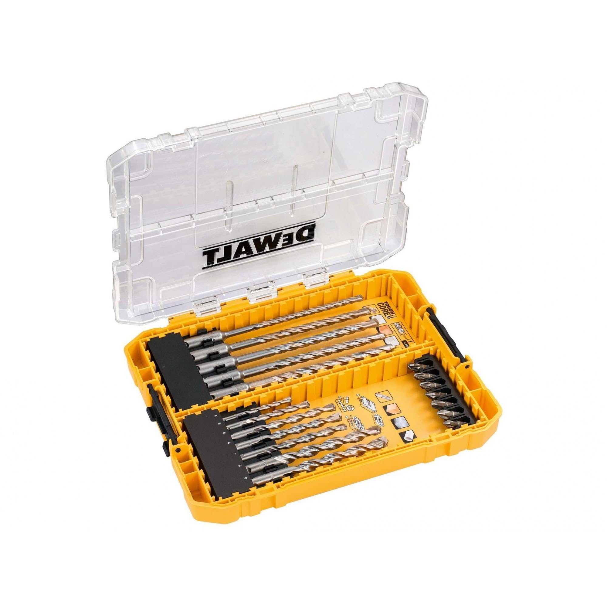 DeWalt DT70754 19 Piece Mixed Drill Bit Set Masonry SDS Medium Tough Case Tstak
