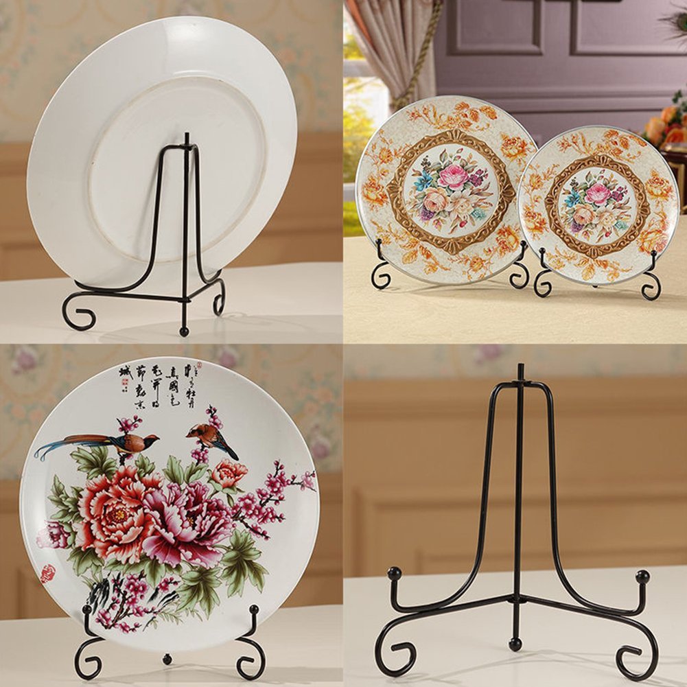 Support Assiette Porte Assiette Chevalet - Présentoir Chevalet Pour Assiette Décorative - Support Cadre Photo En Métal - Chevalets De Table Pour Assiettes Extra Grandes - Doré - 2 Pièces - 30,5 Cm