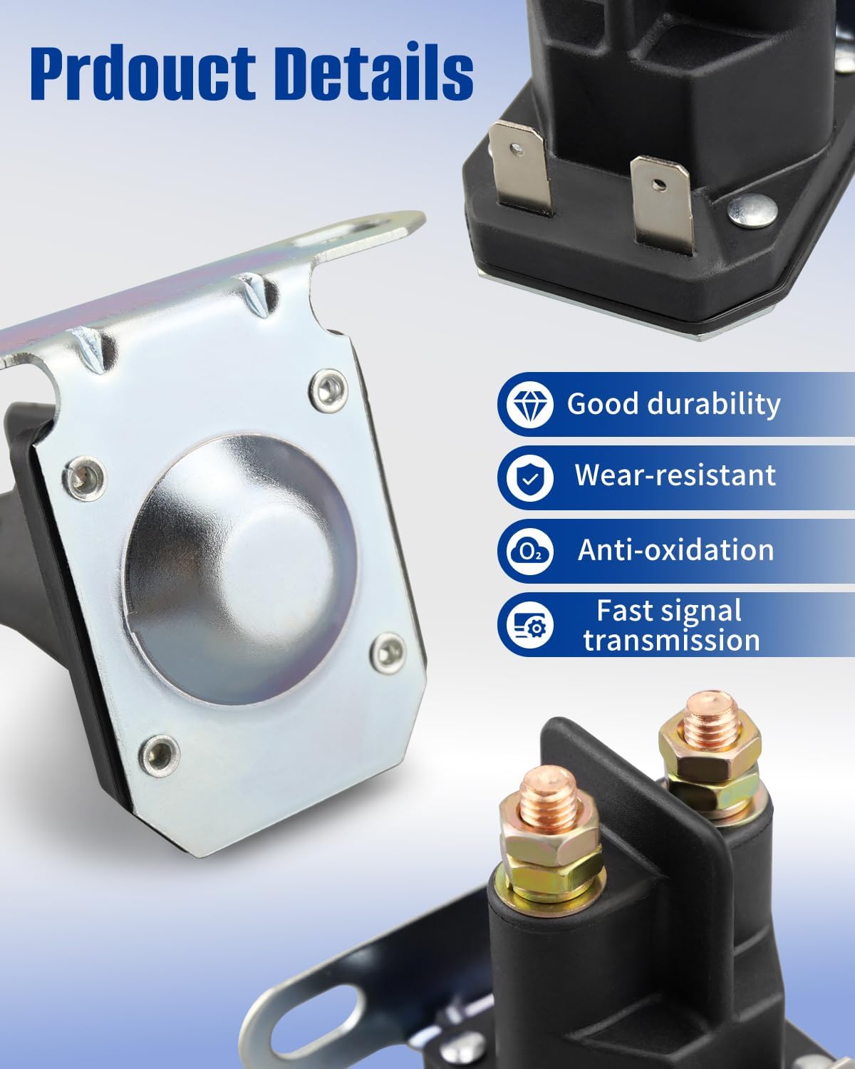 ANODZU 606445 Starter Solenoid Fit for Hustler Dash Dash XD, Fit for Raptor XL, Fit for FasTrak X XD XDX XL, Fit for TrimStar Lawn Machinery Durable Metal Replacement Part