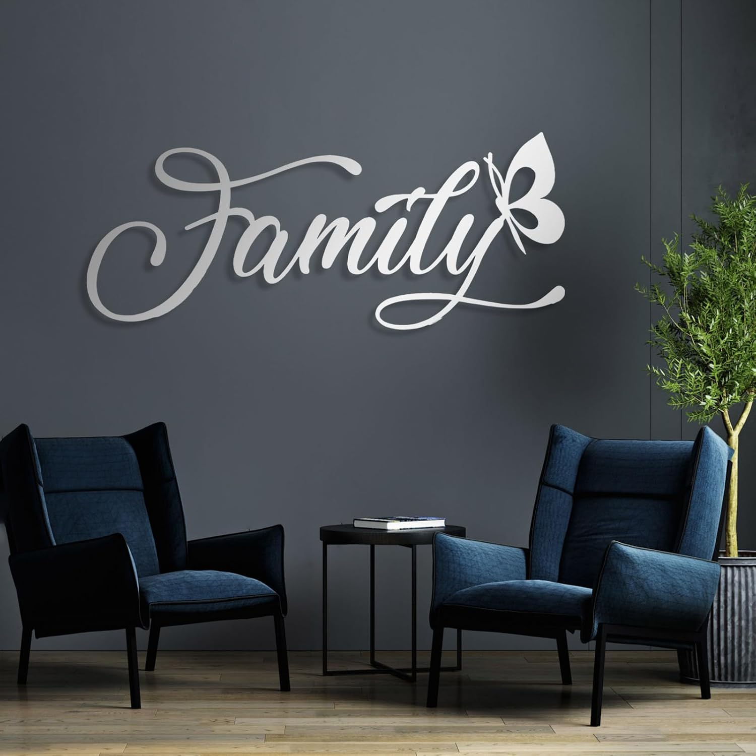 Family Word Metal Wall Art, Family Metal Wall Decor, Metal