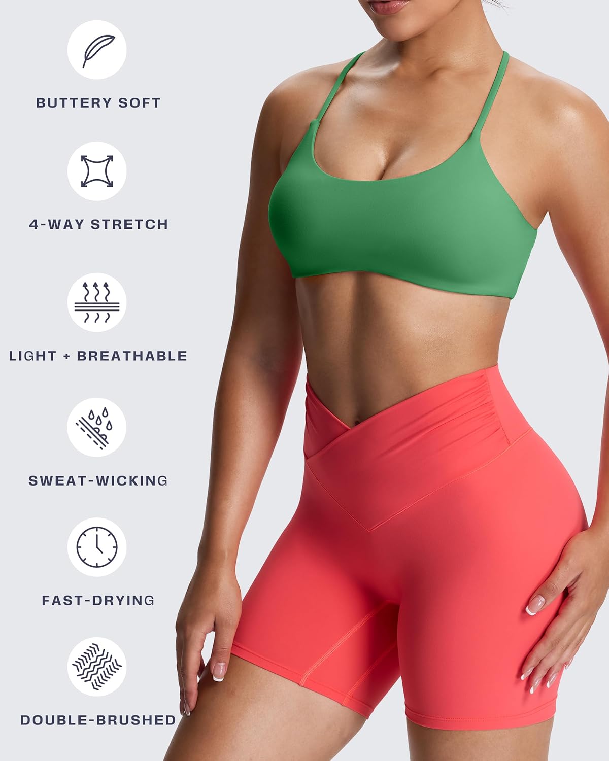 Aoxjox Women's Workout Sports Bras Fitness Trinity Ivy Low Impact Bra Yoga Crop Tank - Image 4