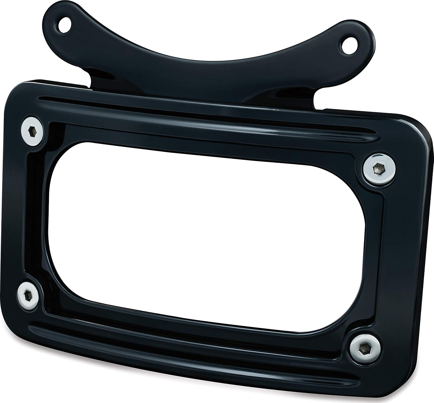 Black Friday - 80% OFF Kuryakyn 3143 Motorcycle Accent Accessory: Curved License Plate Holder Frame on Bullet Style Light Bar for 1986-2019 Harley-Davidson Motorcycles, Gloss Black