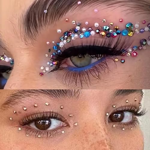 Miniatura 5 de Juego de 5300 piezas de diamantes de imitación redondos de resina de color amarillo dorado no termofijo, 4 tamaños mixtos (0.079 a 0.197 pulgadas)