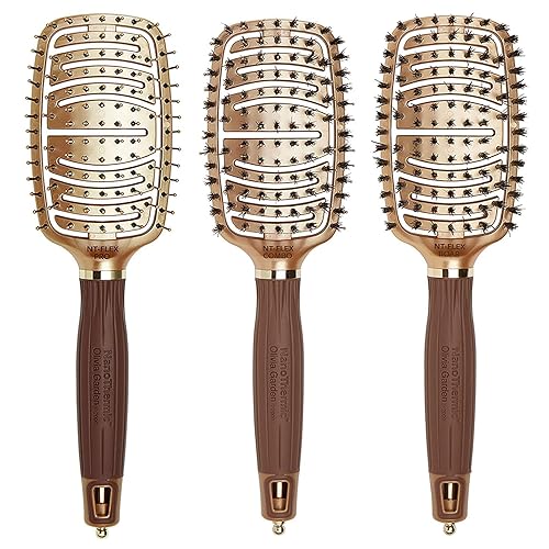 Miniatura 7 de Olivia Garden Cepillo de pelo NanoThermic Ceramic + Ion Flex para el cuero cabelludo y ventilado