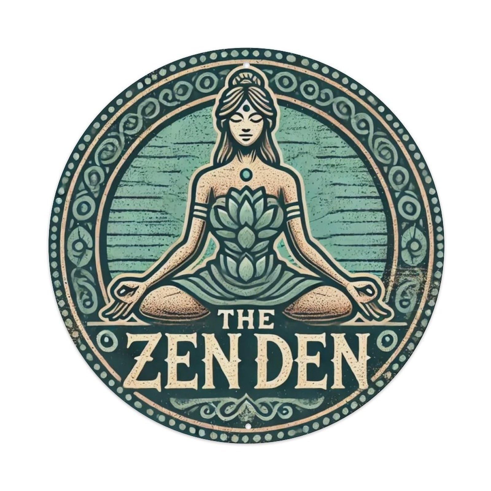 Gentinap Vintage The Zen Den Tin Sign Metal Sign Home Bar Garden Wall Decor Metal Poster 8X8 Inch
