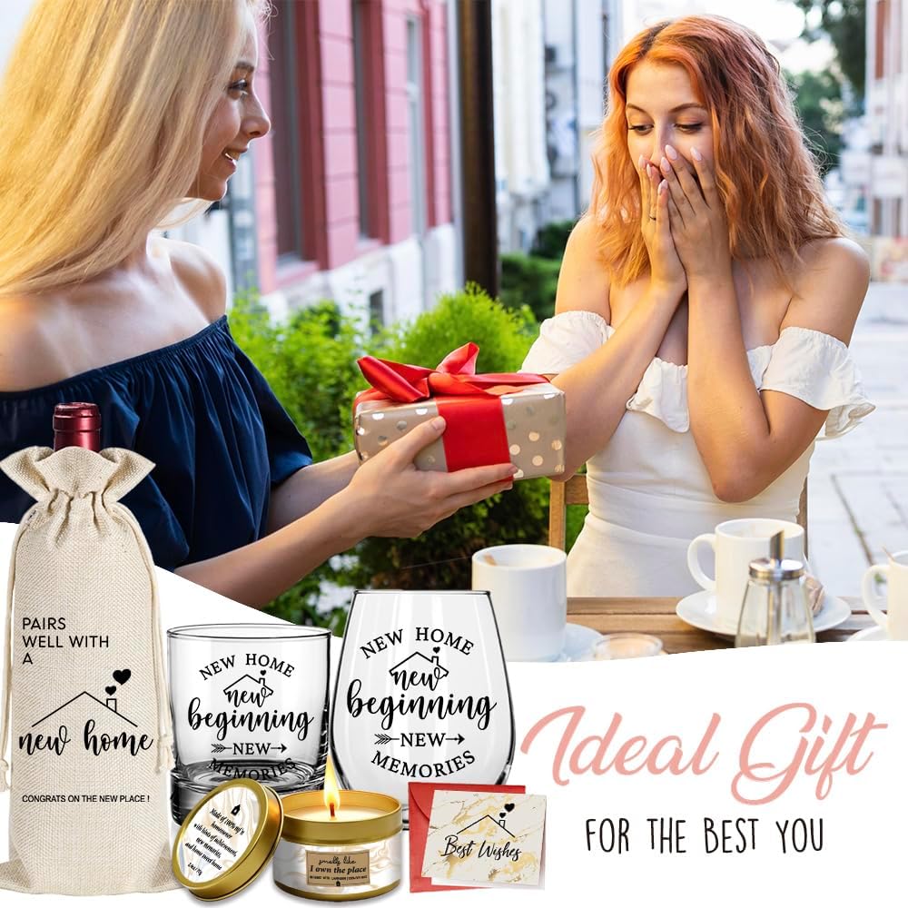 House Warming Gifts New Home 2026 - New Home Wine Glass Housewarming Gifts for New House - Unique Housewarming Presents for Women, Couple, Friends, Homeowner, Coworkers, Relative, Neighbors - Image 6