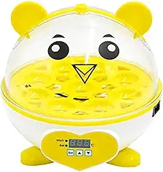 Chocadeira pequena incubadora de ovos para galinha, pato, pássaro, codorna, amarelo