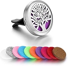 Flongo Auto Duftspender Lufterfrischer Pkw-Lufterfrischer Duftstecker Auto Aromatherapie Diffusor Diffuser mit 10 Farbigen Filz-Pads ätherisches Öl Diffusor