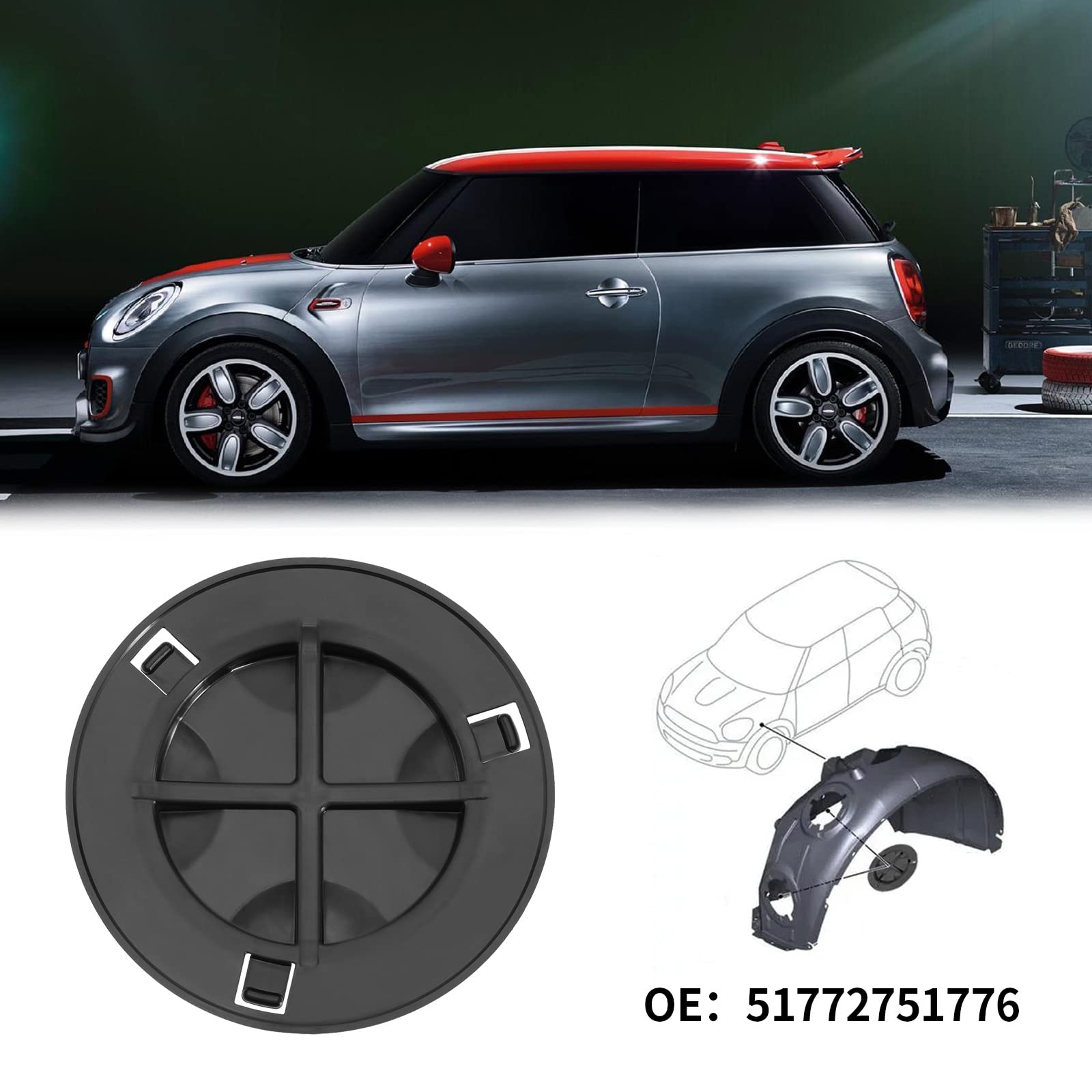 SG Store 2 Pz Anteriore Arco Ruota Copertura di Accesso Del Faro di Ricambio 51772751776 2751776 Compatibile con MINI R56 LCI/Clubman R55 LCI/Clubman R55 Copertura Della Ruota Anteriore