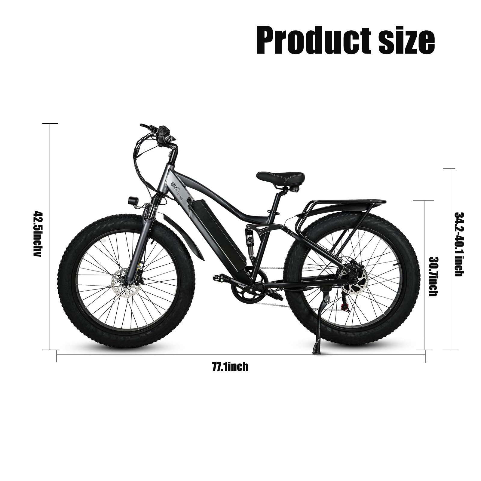 E-bike TP26 per adulti, motore brushless da 48 V, batteria agli ioni di litio da 17 Ah, telaio in lega di alluminio, bici elettrica fuoristrada per pendolari, mountain bike, freno a disco