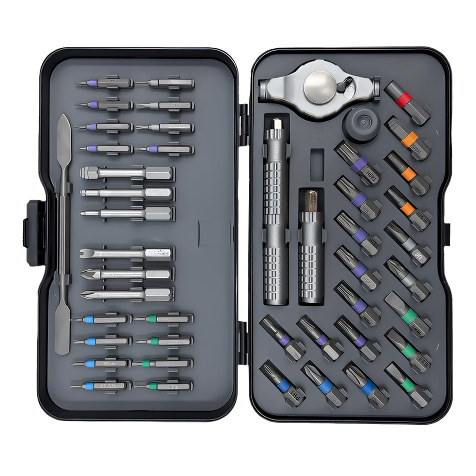 47 Piece Screwdriver Tool Set with Color Coded Bit for Easy Identification and Organization Search Engine V Handle Equipment