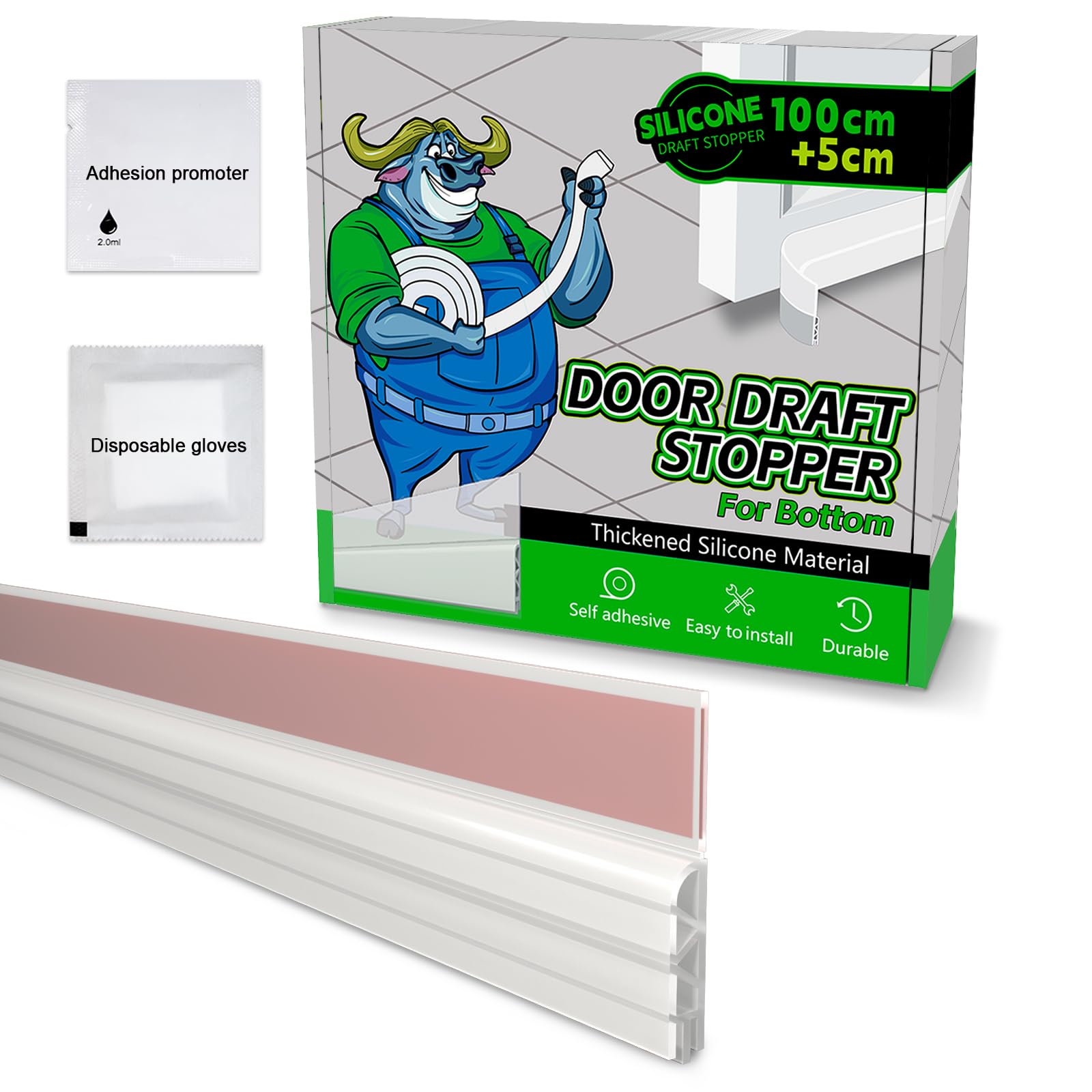 ALITAIYI Draft Excluder for Doors,Premium Silicone Door Draft Excluder Strip,Door Sealing Strip for Energy Efficiency,Draught Excluder to Block Drafts & Sound Proofing