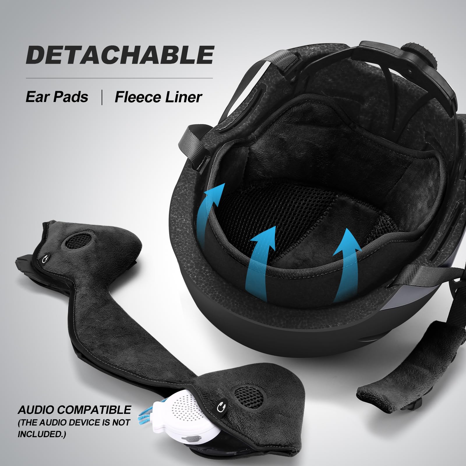 Odoland Casco da Sci per Bambini con Visiera per Ragazzi e Ragazze, Casco da Sci Regolabile con Cinturino con Fibbia Magnetica per Bambini dai 3 ai 12 Anni