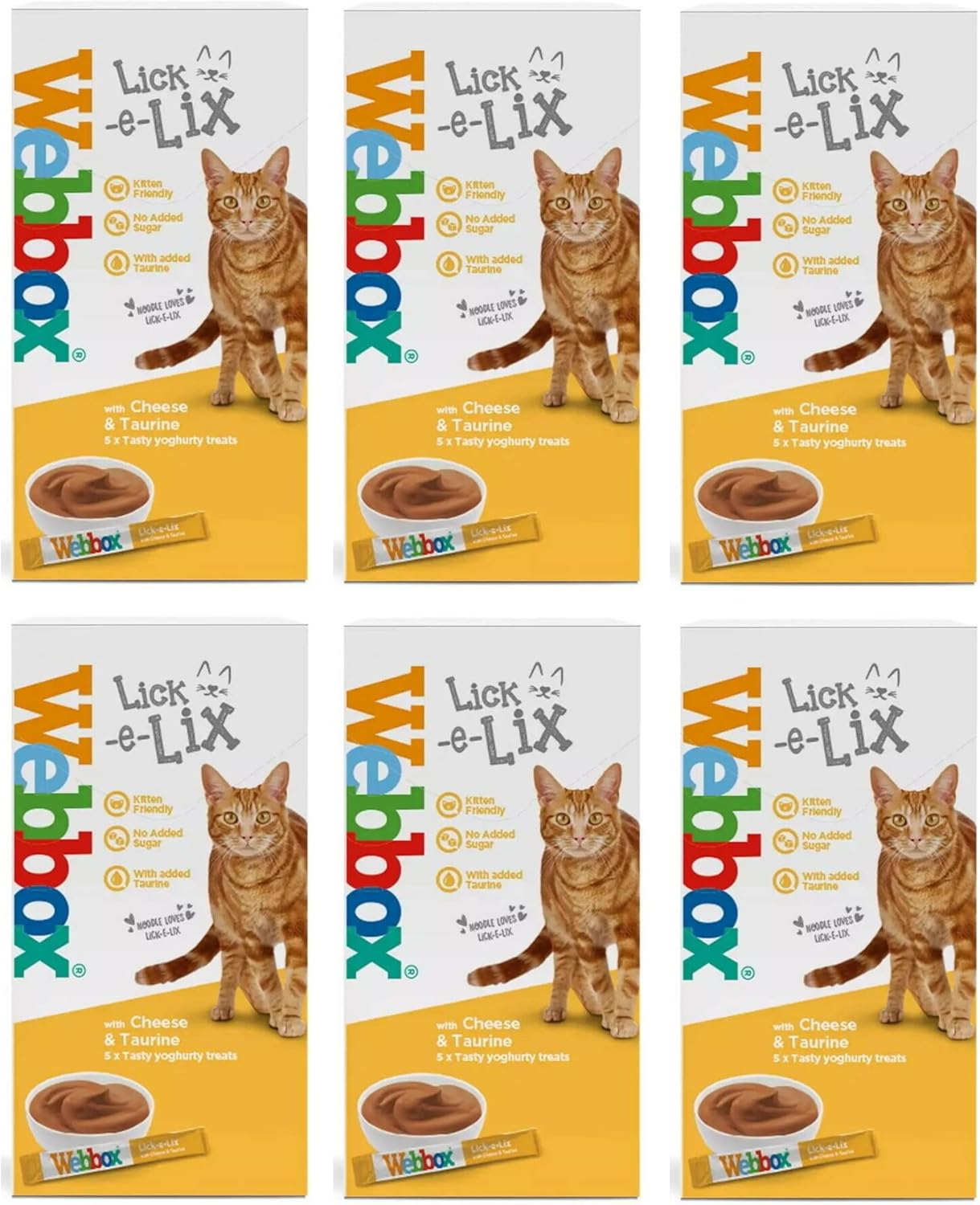 USWT Webbox Lick-E-Lix Yoghurt avec Fromage et Taurine 5 X 15g Sachets (Lot de 6)